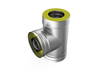 Сэндвич-тройник 90*, ф 150х200, AISI 439/439, 0,5мм/0,5мм, (К), h=380мм