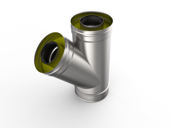 Сэндвич-тройник 135*, ф 220х300, AISI 439/439, 1,0мм/0,5мм, (К), h=604мм