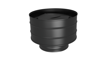 Оголовок с дефлектором, ф 120х200, AISI 439/439, 0,5мм/0,5мм, (К), h=230мм, тип-2 (черный 1000)