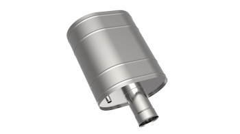 Бак на трубе для печи, 60л, ф 115, AISI 430/0,5мм, (штуцер 3/4")