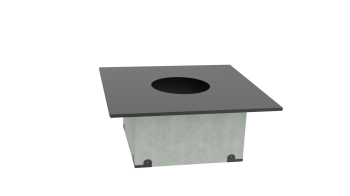 Декоративный ППУ КвХ огнеупорный, ф 220, AISI 439/Оц, 0,5мм/0,5мм (черный 1000)