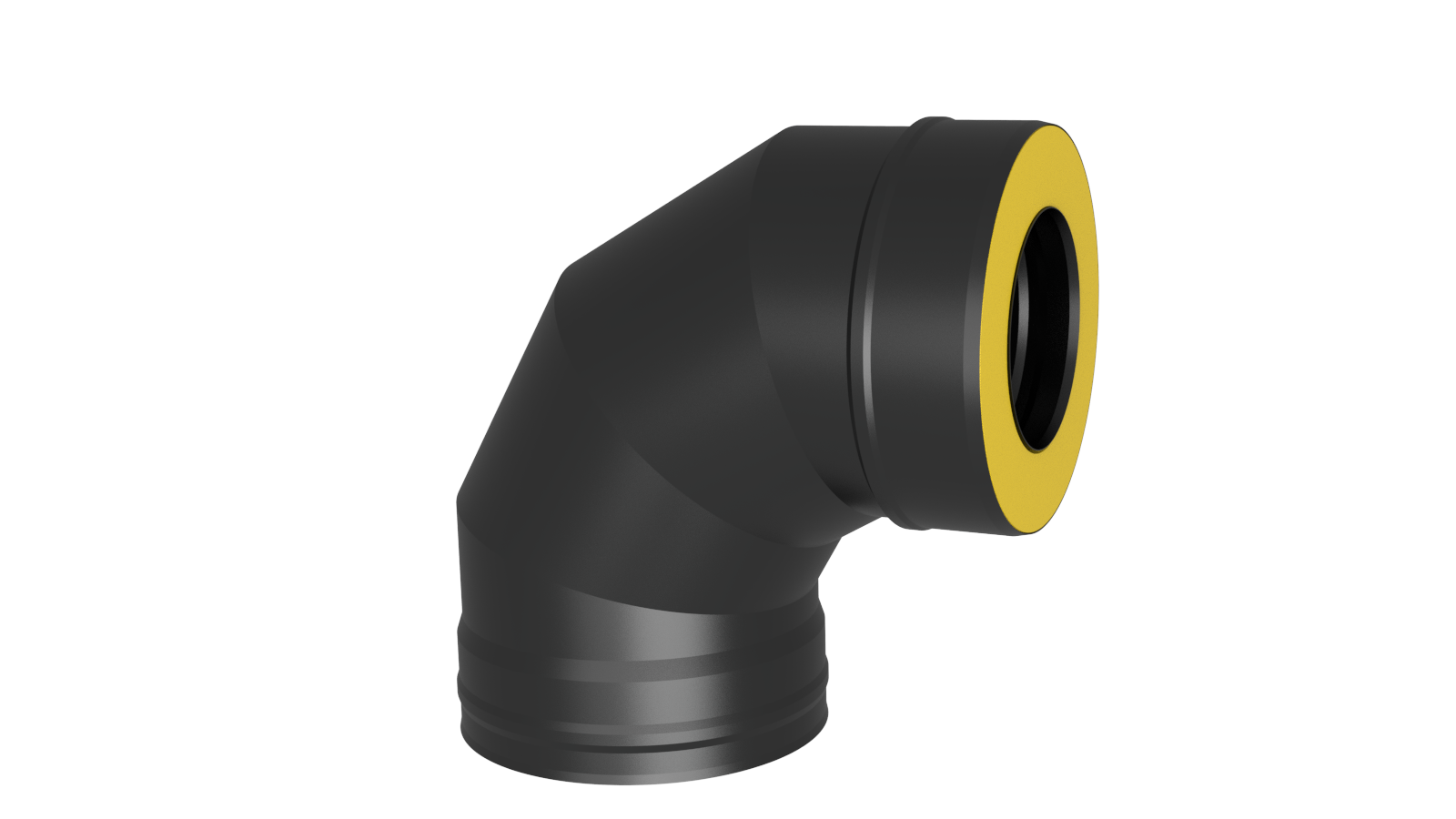 Сэндвич-отвод 90*, ф 200х280, AISI 439/439, 1,0мм/0,5мм, (К), удл=60мм (черный 1000)