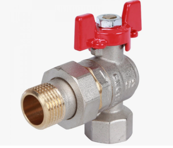 Кран шаровой ROMMER ВН/НР угловой американка ручка бабочка 1/2" с/п