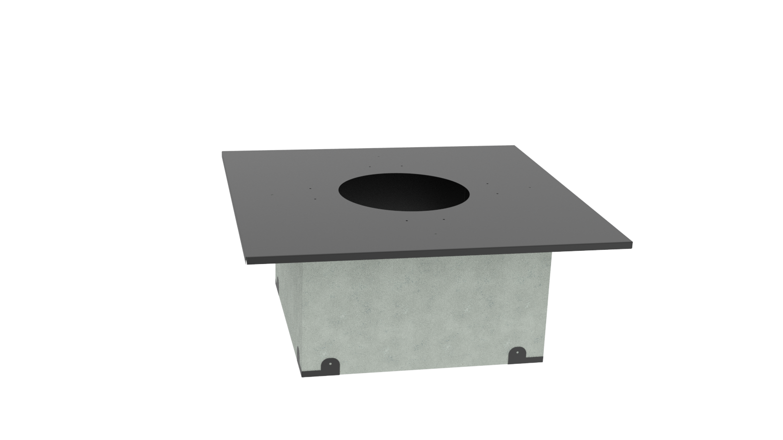 Декоративный ППУ КвХ огнеупорный, ф 280, AISI 439/Оц, 0,5мм/0,5мм (черный 1000)