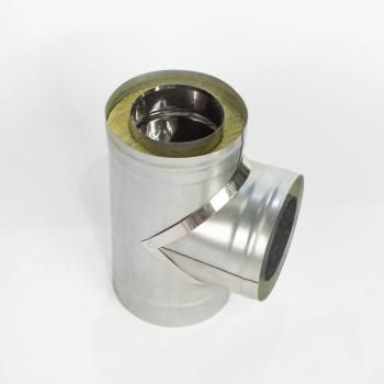 (GS) Тройник-термо 90*, 115х180, AISI 430/Оц, 0,5мм/0,5мм, (К), h=360мм