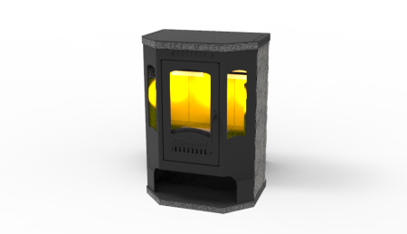 (С/П)Печь-камин Kennet Антей три стекла 10кВт