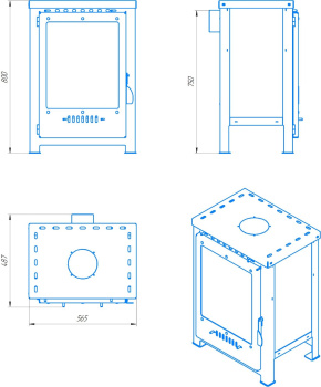 Печь-камин Kennet Гермес 7кВт М25