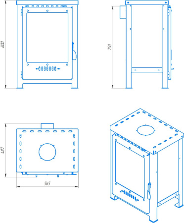Печь-камин Kennet Гермес 7кВт М25