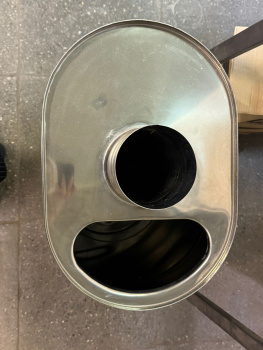 Бак на трубе для печи, 50л, ф 115, AISI 439/0,8мм, (штуцер 3/4")