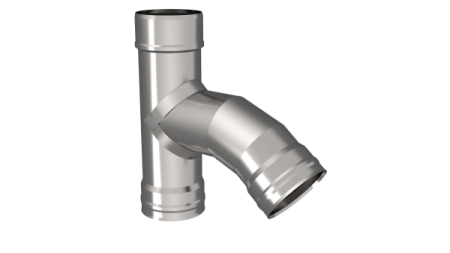 Тройник 135*, ф 115, AISI 439/1,0мм, h=295мм