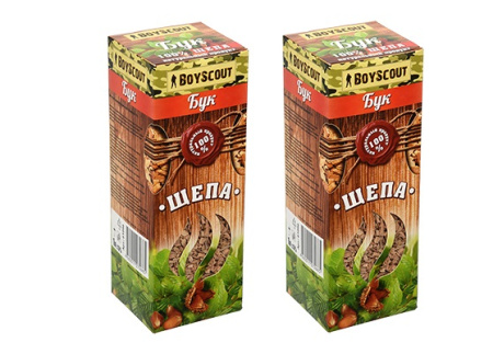 Щепа для копчения бук Boyscout 1л, комплект 2 шт.